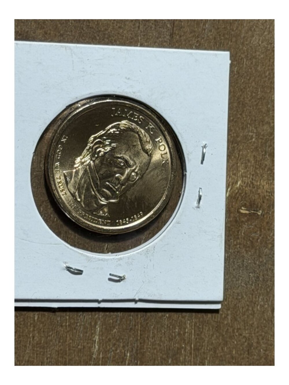 2009 James K. Polk Presidential $1 Coin in Cardboard Flip